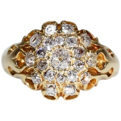 Antique Victorian Diamond Triple Cluster Ring