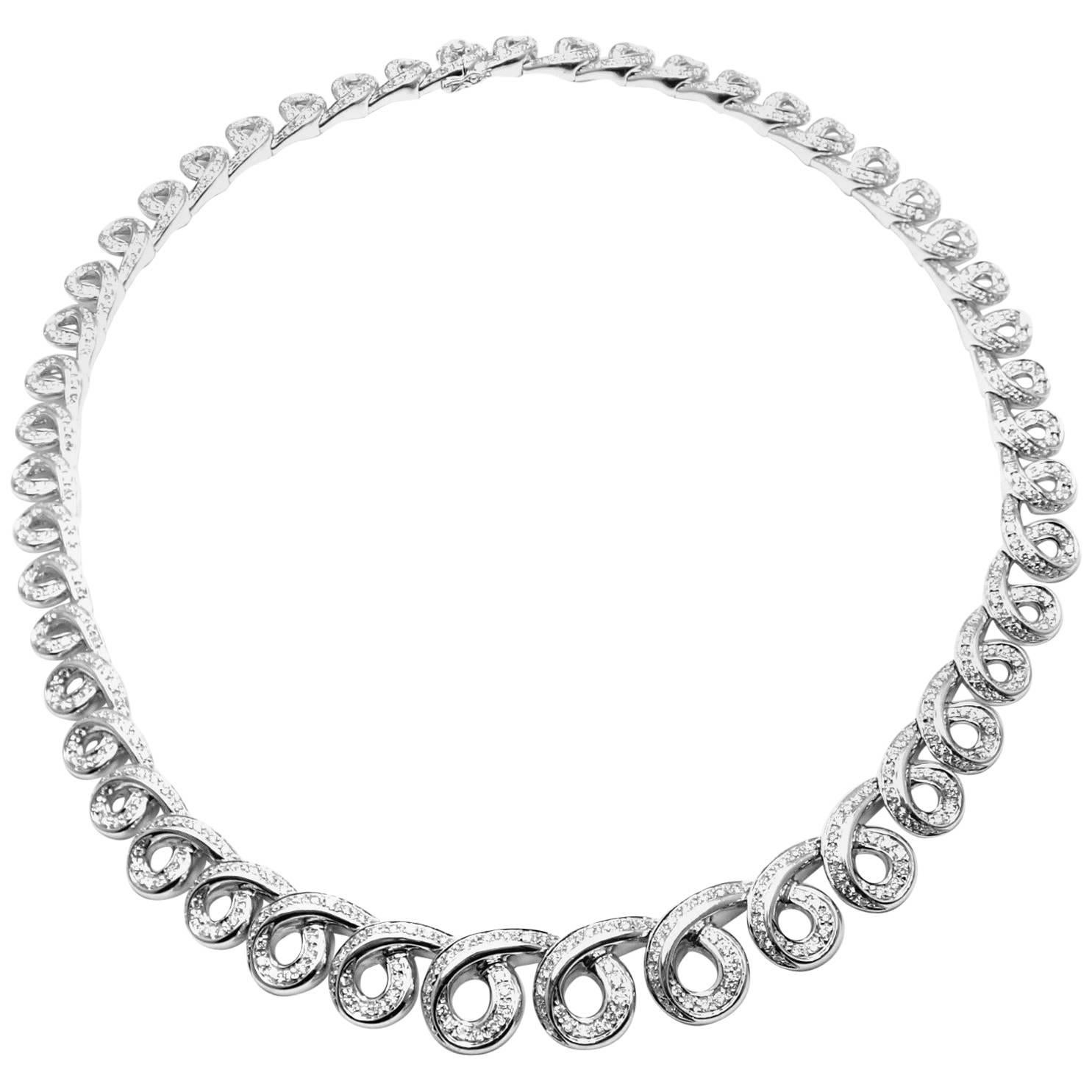 Damiani 8 Carat Diamond White Gold Necklace
