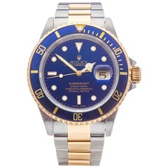 Used Rolex Submariner Stainless Steel and 18 Karat Yellow Gold Men’s 16613