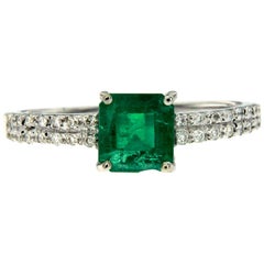 Colombian Emerald Diamond Engagement Ring