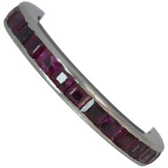 Vintage Art Deco Platinum and Ruby Full Eternity Band Stack Ring