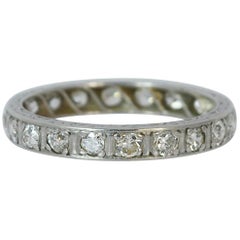 Art Deco Platinum and 1.00 Carat Diamond Full Eternity Stack Ring