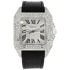 Cartier Santos 100 Diamond Case, Dial and Buckle