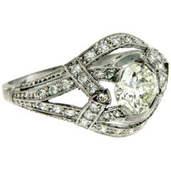 Art Deco Diamond Gold Engagement Ring