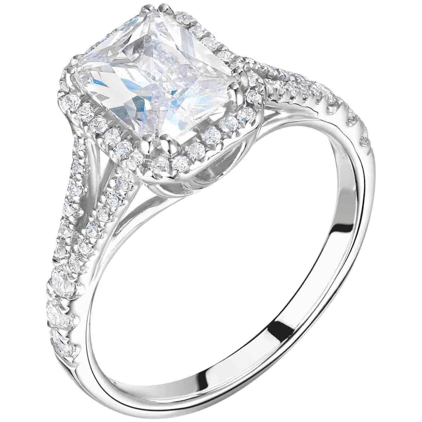 Diamond Halo Platinum Ring For Sale