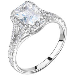 Diamond Halo Platinum Ring