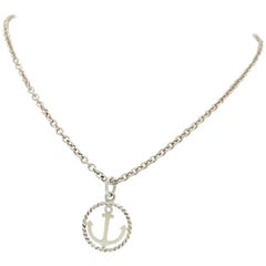 Tiffany & Co. Sterling Silver Twisted Anchor Charm Necklace
