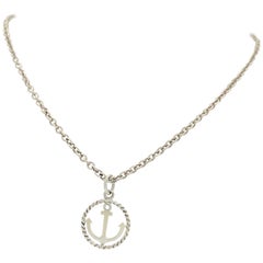 Tiffany & Co. Sterling Silver Twisted Anchor Charm Necklace