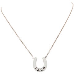 Tiffany & Co Sterling Silver Horseshoe Pendant Necklace 16"