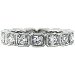 Mark Broumand 1.20 Carat Round Brilliant Cut Diamond Eternity Band in Platinum