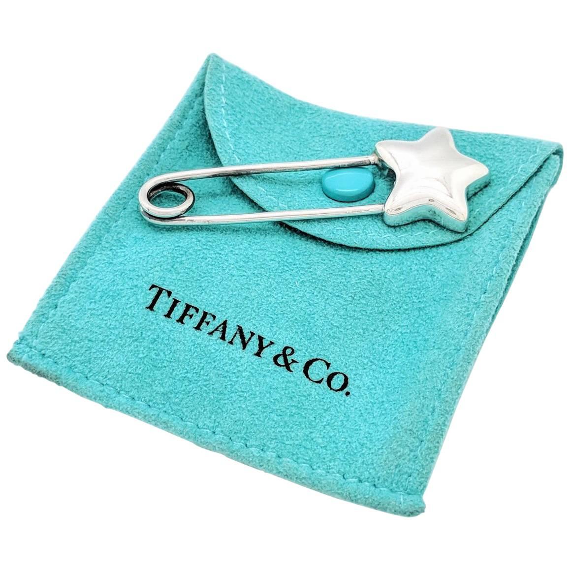 Tiffany & Co. Sterling Silver Star Diaper Safety Pin Brooch