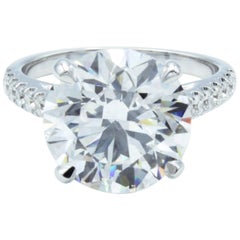 David Rosenberg GIA 6 Carat Round D/VS2 18kt White Gold Diamond Engagement Ring