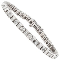 Impressive 9.20 Carat Diamond Platinum Line Bracelet
