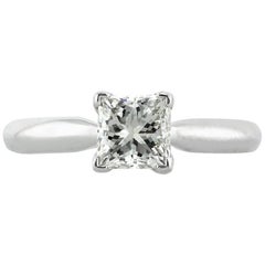 Mark Broumand 1.00 Carat Princess Cut Diamond Solitaire Engagement Ring