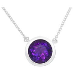 Amethyst Solitaire Necklace