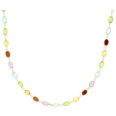 Multi-Color Gemstone Choker Necklace