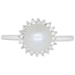 0.14 Carat Diamond & Pearl Ring