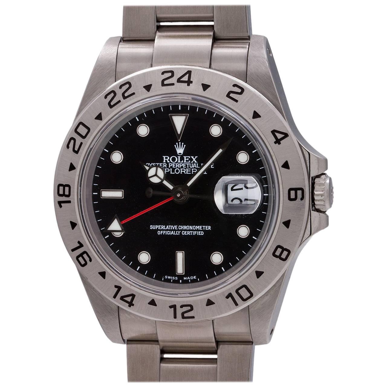 Rolex Stainless Steel Explorer II wristwatch Ref 16570, circa 1995
