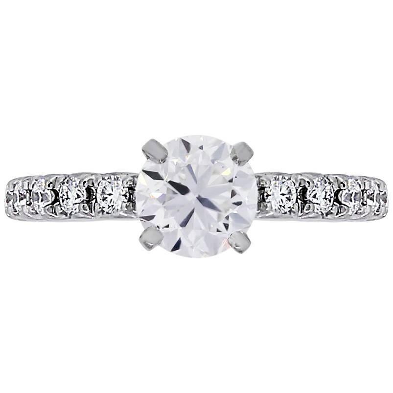GIA Certified Round Brilliant Diamond Engagement Ring