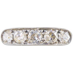 Art Deco Five-Stone Diamond 18 Carat and Platinum Ring