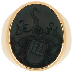 Antique Gold and Bloodstone Signet Ring