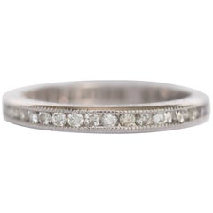 1960s .60 Carat Total Weight Platinum Wedding Band