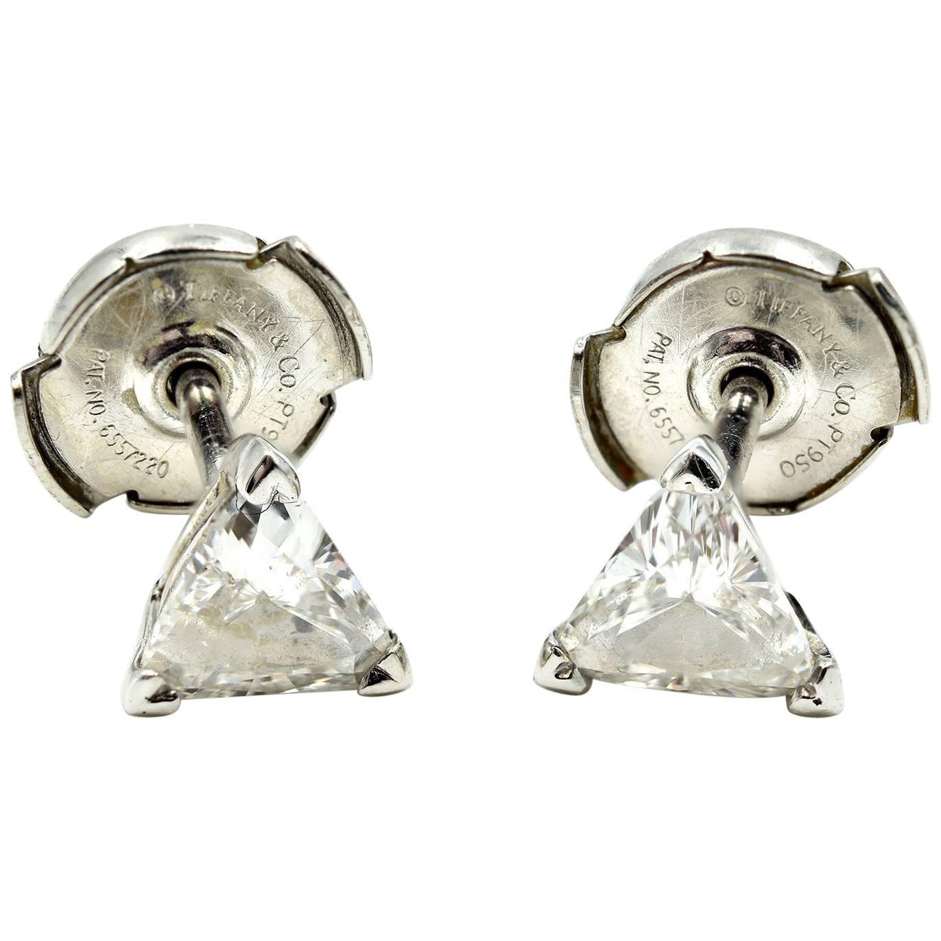 Tiffany & Co. Platinum Trilliant Diamond Stud Earrings