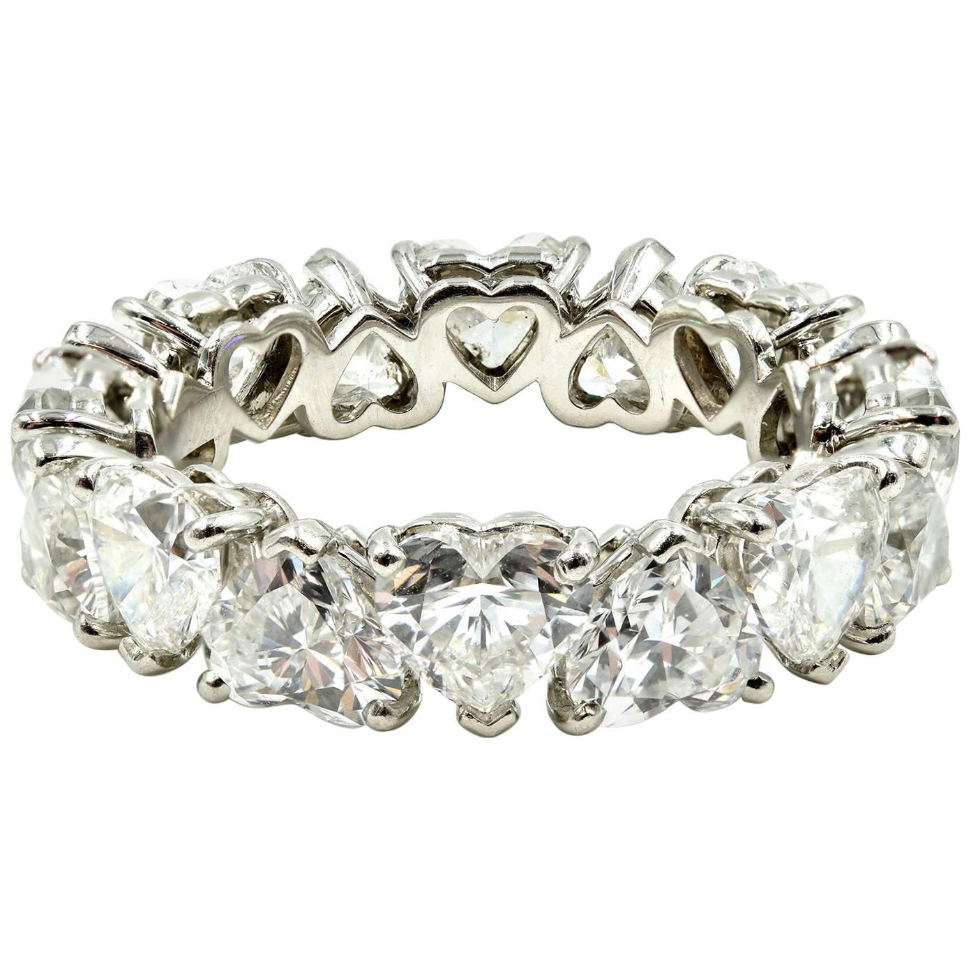 Tiffany & Co. Platinum Heart Cut Diamond Band