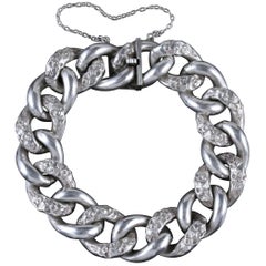 Antique Victorian Curb Bracelet Silver, circa 1900