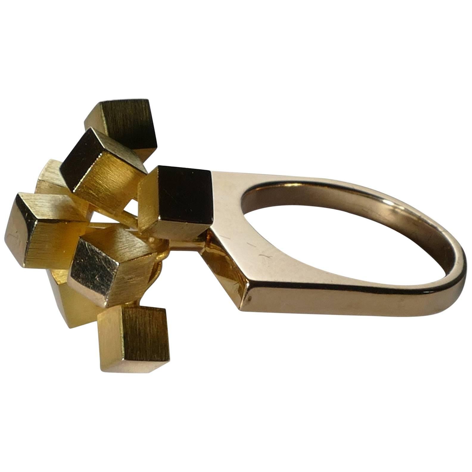 Hans Hansen Gold Modernist Ring