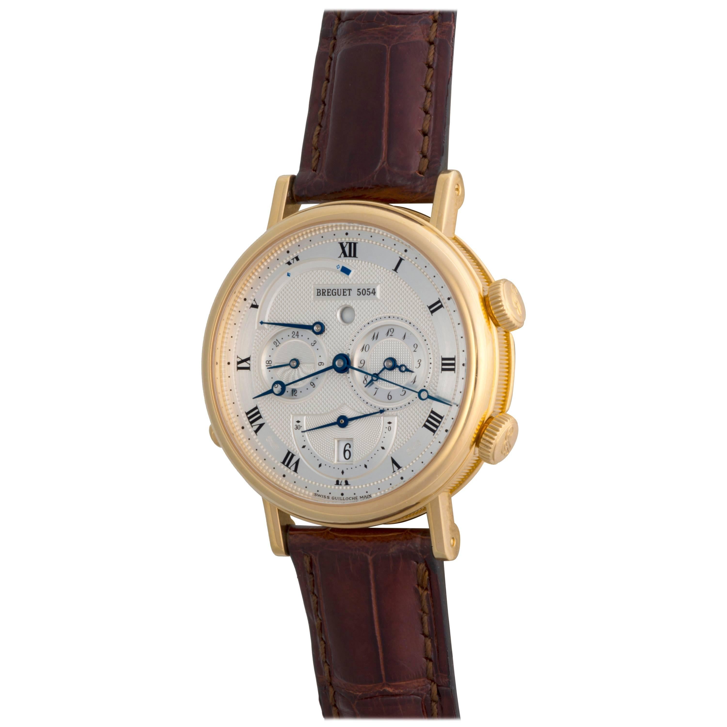 Breguet Yellow Gold Classique GMT Alarm Power Reserve Automatic Wristwatch For Sale