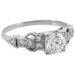 .60 Carat Diamond Antique Engagement Ring Platinum