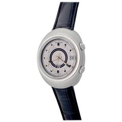 Retro Jaeger-LeCoultre Stainless Steel Memovox Alarm Wristwatch Ref E861, circa 1970