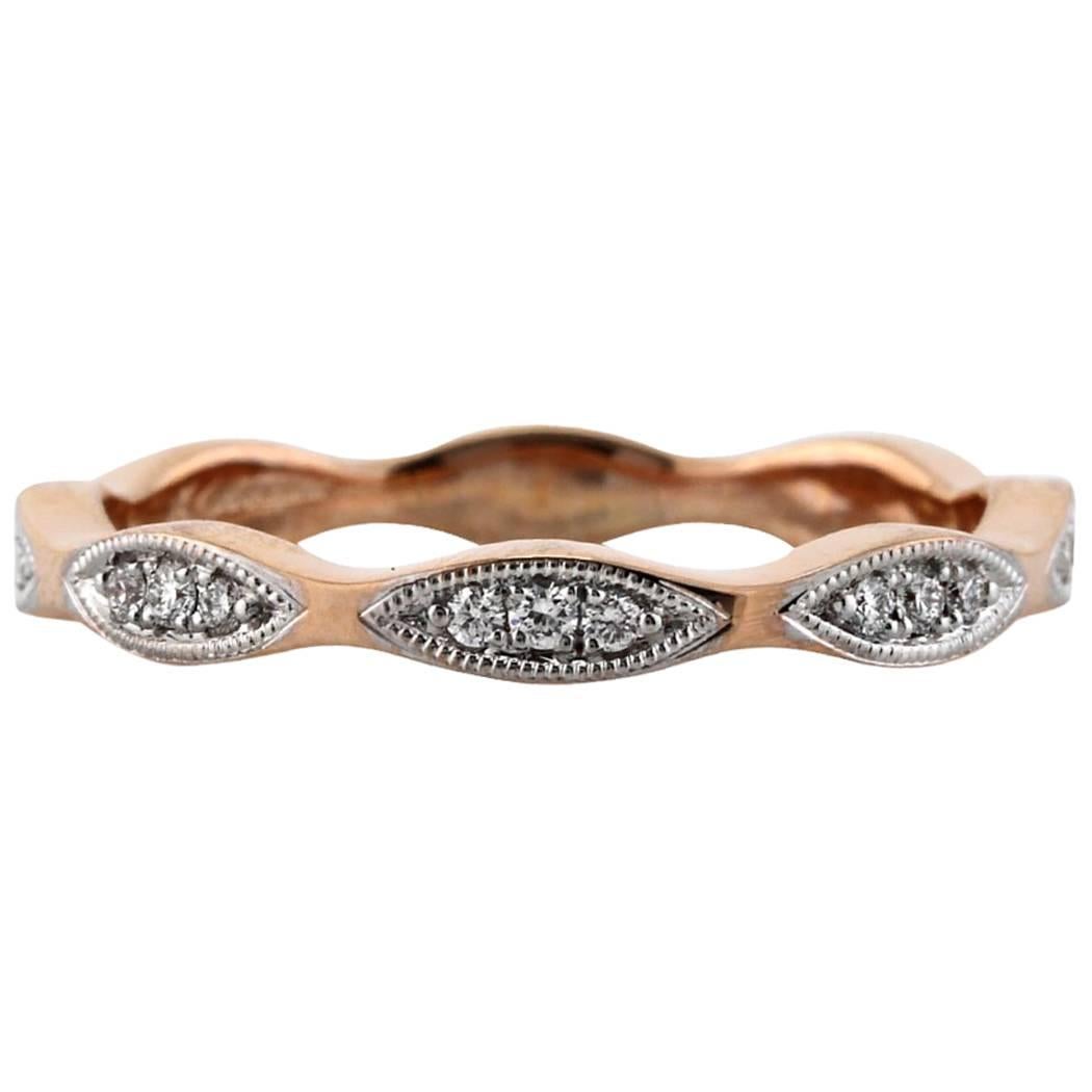 Mark Broumand 0.25ct Round Brilliant Cut Diamond Eternity Band in 18k Rose Gold