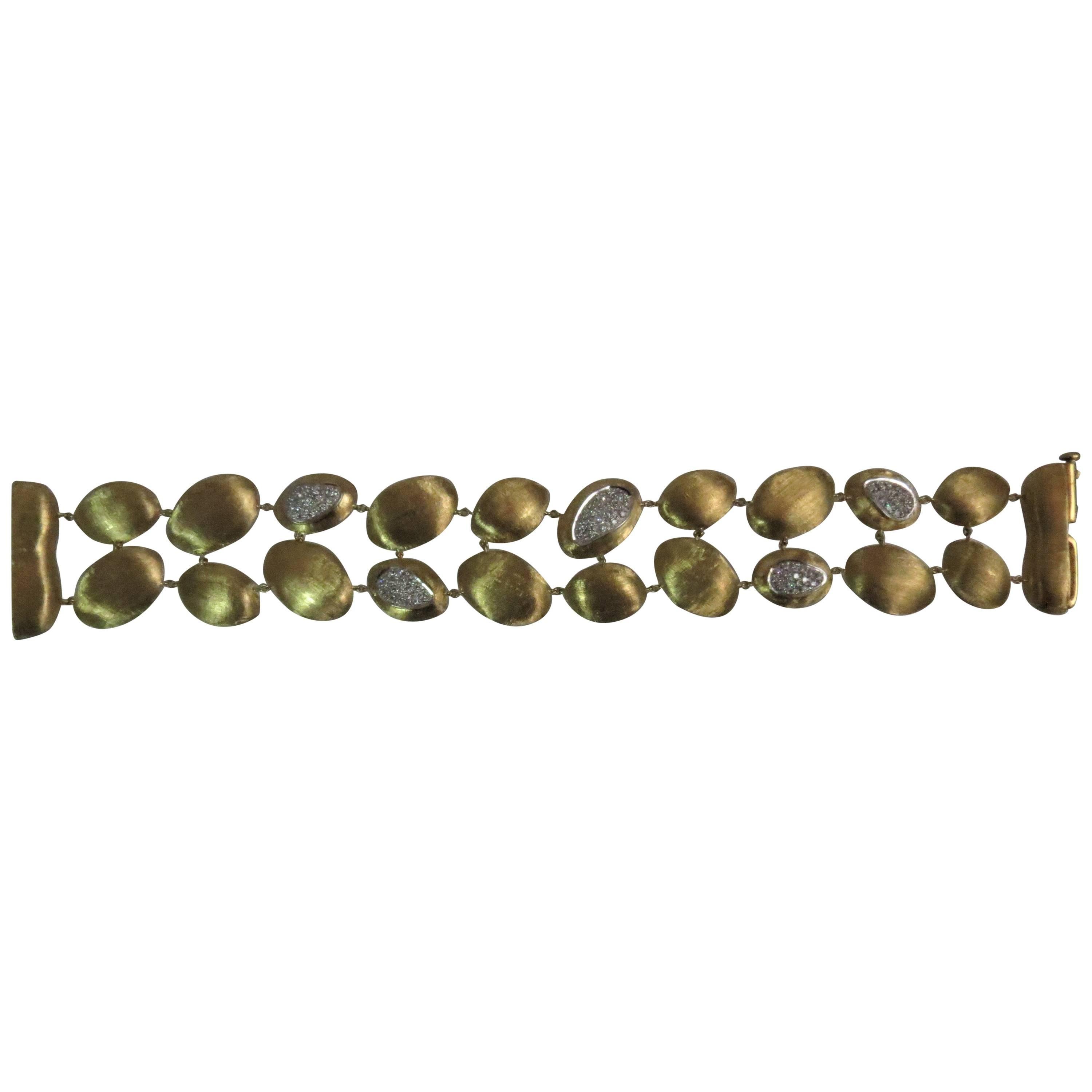 Marco Bicego 18 Karat Yellow Gold Diamond Bracelet For Sale