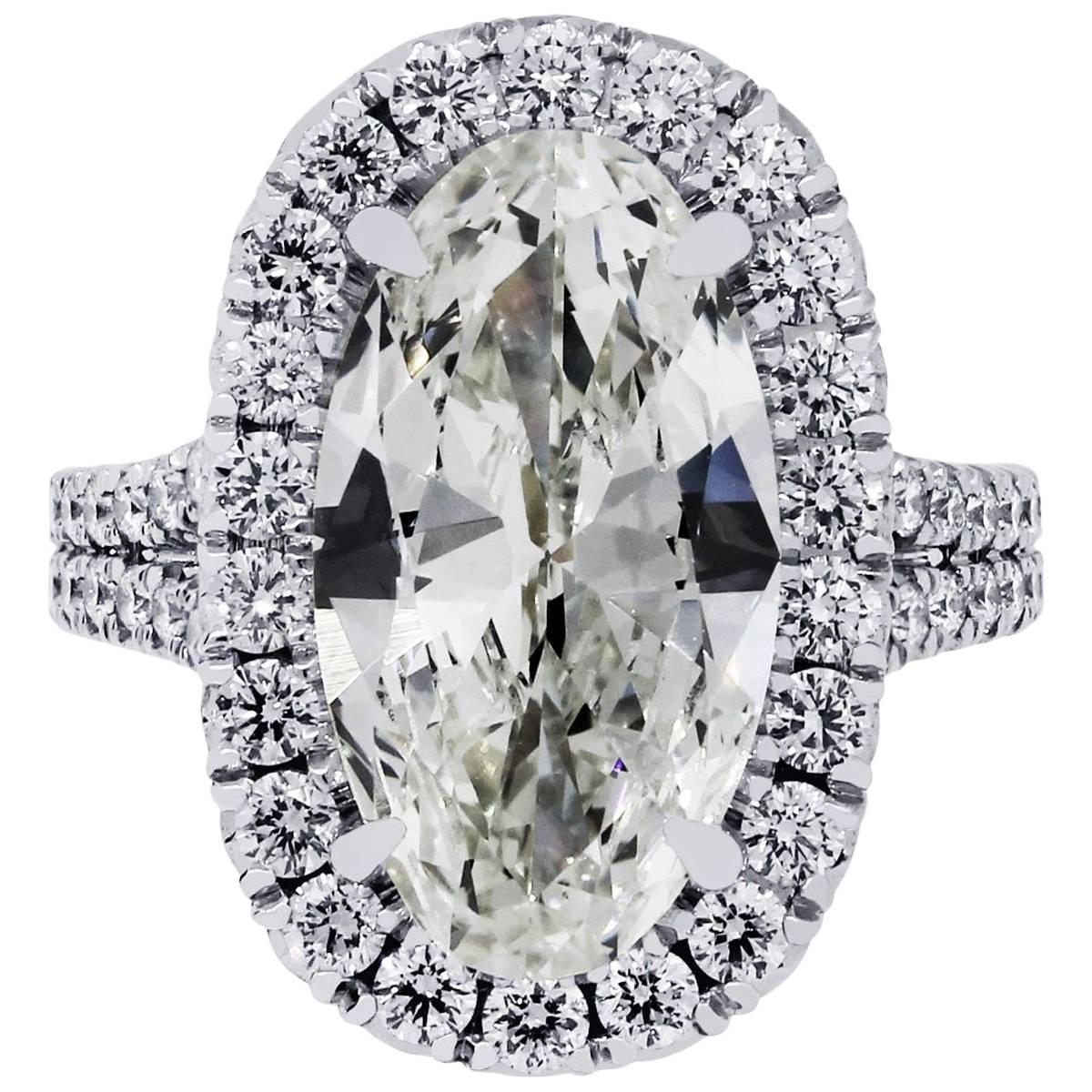 4.56 Carat Oval GIA Certified Diamond Engagement Ring