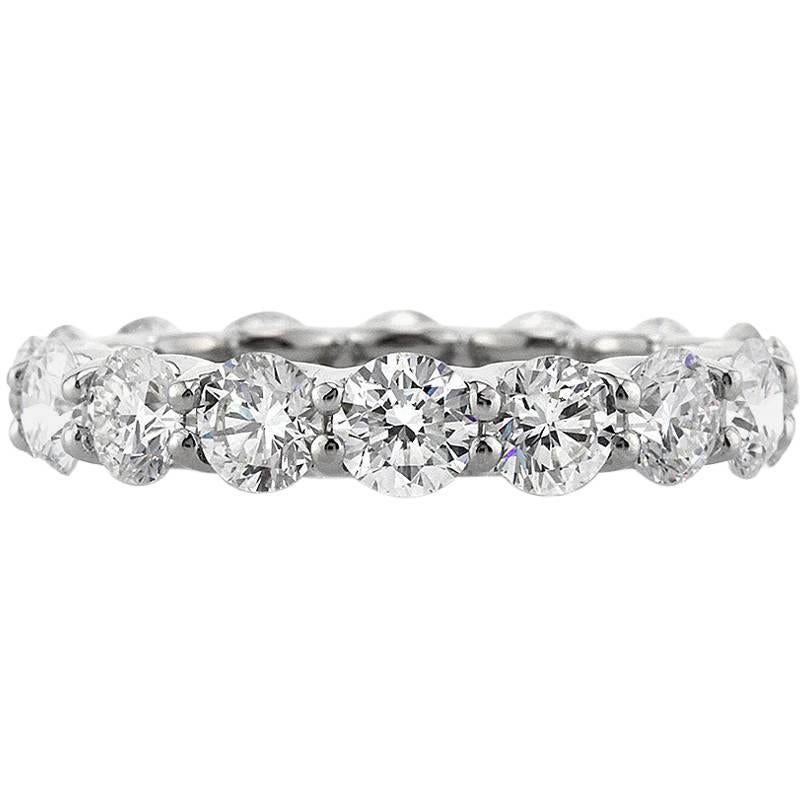 Mark Broumand 4.00ct Round Brilliant Cut Diamond Eternity Band in 18k White Gold For Sale