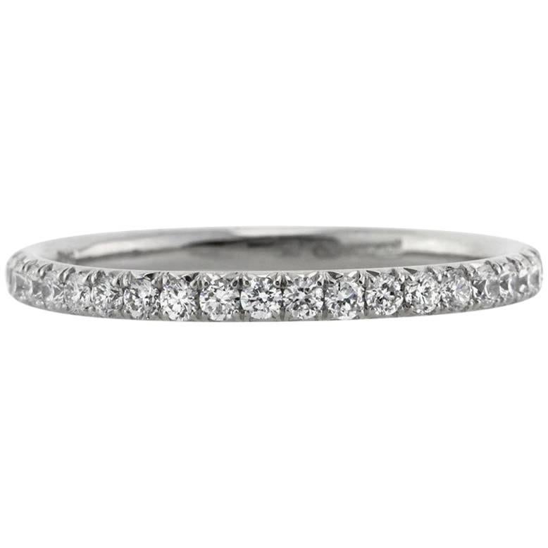 Mark Broumand 0.50 Carat Round Brilliant Cut Diamond Wedding Band in Platinum