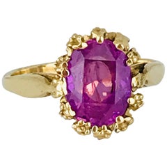 Vintage Modern, Organically Designed, Rose-Cut 3.00 Carat Pink Sapphire, 14 Karat Ring