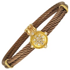 Used Phillipe Charriol Contemporary, Cable Bracelet 18 Karat, Diamond Bracelet