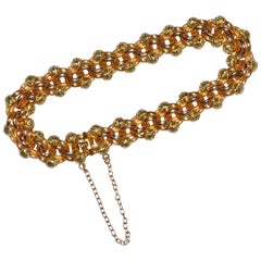 Antique Flower Chain Yellow Gold 18 Carat Bracelet