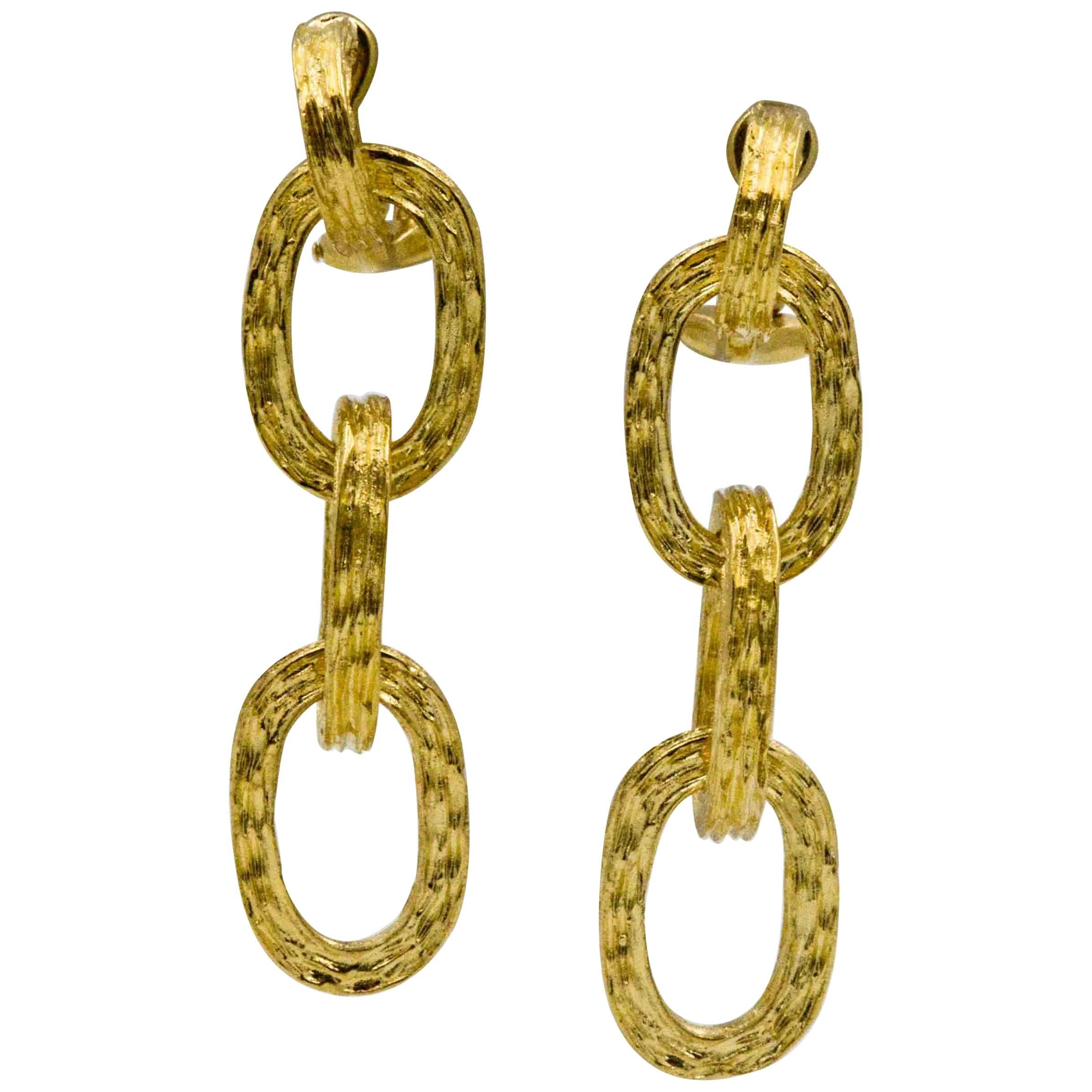 Tiffany & Co. 18 Karat Yellow Gold Hoop Clip-On Earrings