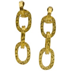 Tiffany & Co. 18 Karat Yellow Gold Hoop Clip-On Earrings