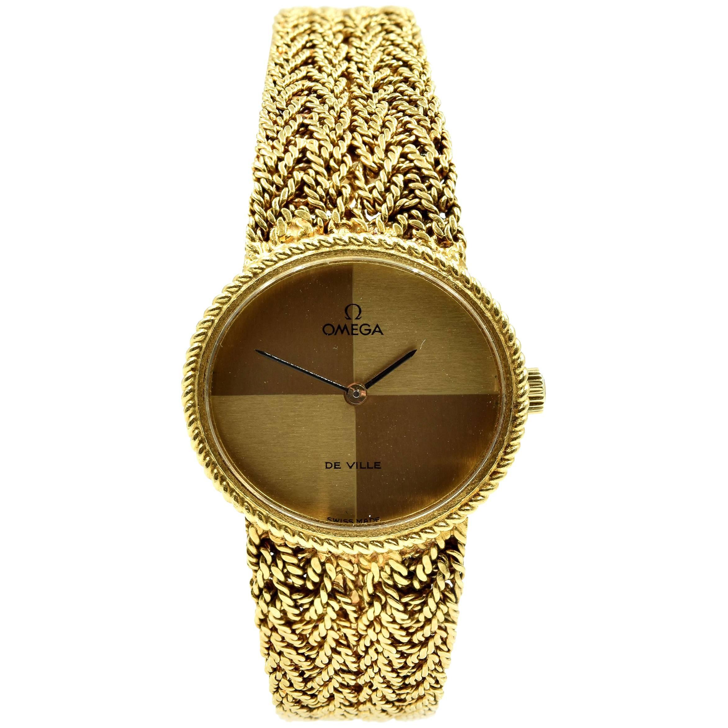 Omega Ladies Yellow Gold De Ville Vintage Wristwatch Ref 8340 059