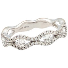 14 Karat White Gold .61 Carat Infinity Diamond Wedding Band Ring