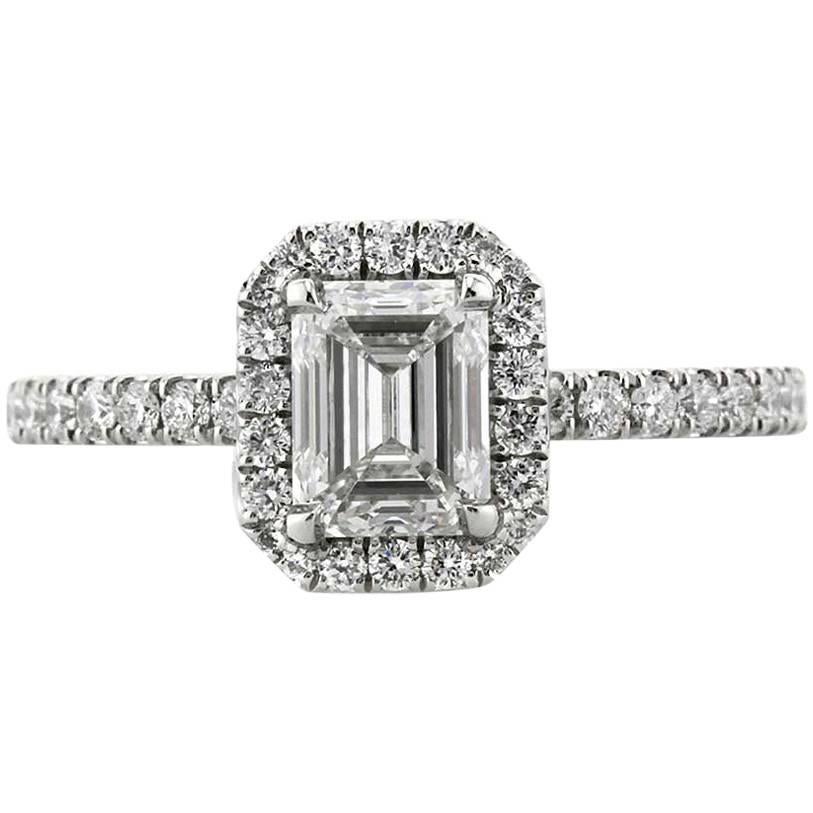 Mark Broumand 1.57 Carat Emerald Cut Diamond Engagement Ring