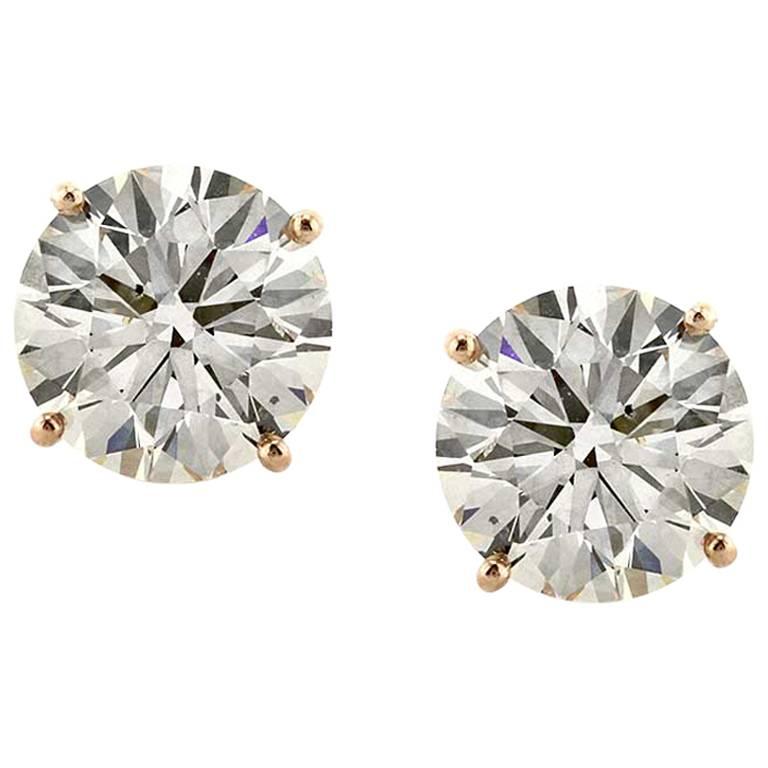 Mark Broumand 4 45 Carat Round Brilliant Cut Diamond Stud Earrings