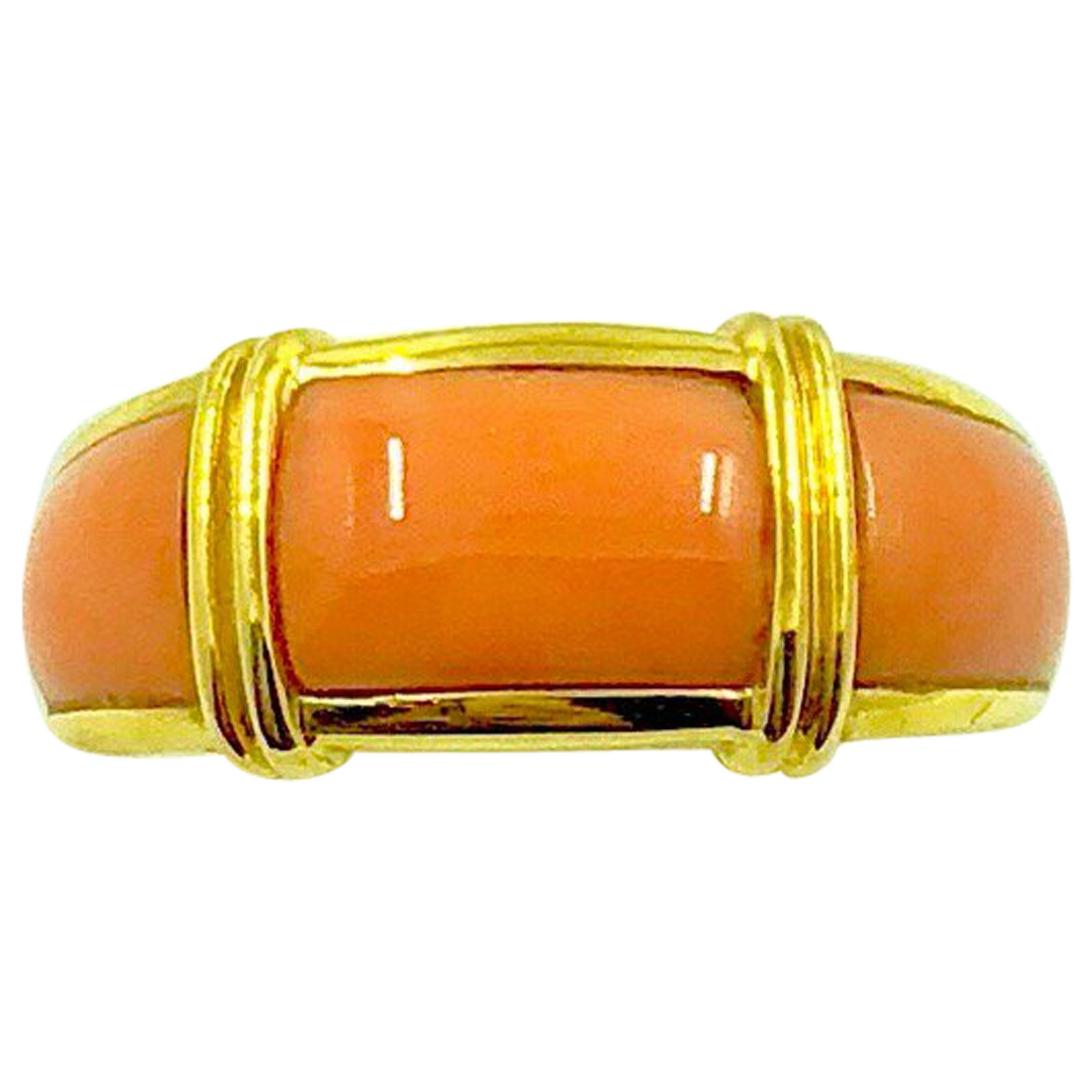 Gold Coral Band Ring For Sale