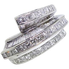 Platinum Fancy Baguette Diamond Geometric Ring