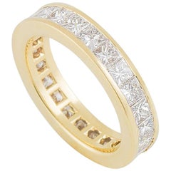 Fred Yellow Gold Diamond Eternity Ring 3.12 Carat